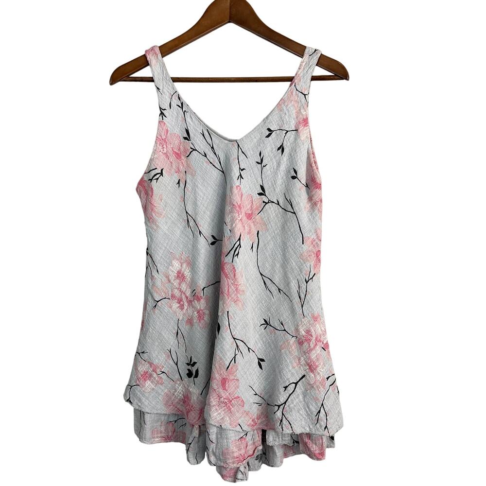 Luca Vanucci Linen Tunic Sleeveless Blouse Top - M